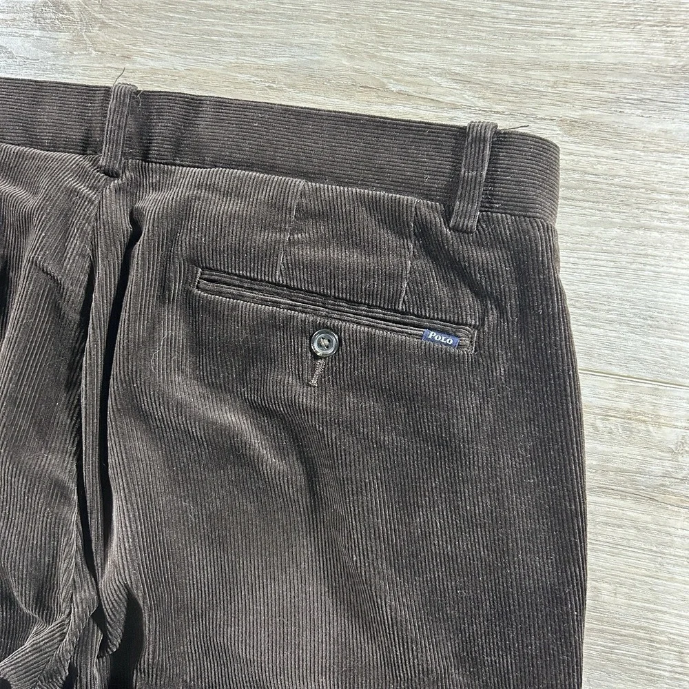Polo‎ Ralph Lauren Men's 34x34 ( 34x33) Brown Corduroy Stretch Classic Fit Pants